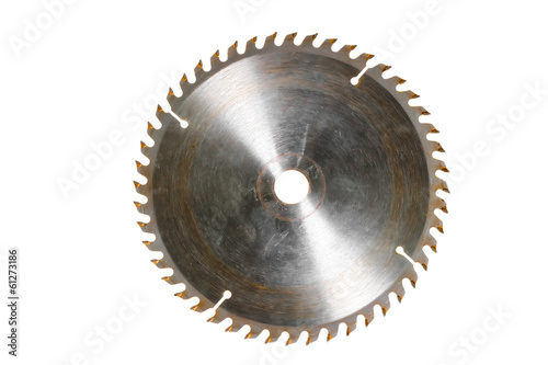 steel blade for a circular saw on a white background photo