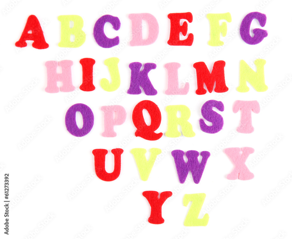 English alphabet, isolated on white English alphabet, isolated on white