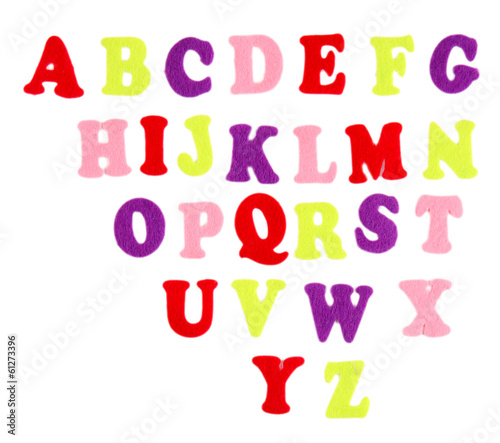 English alphabet  isolated on white