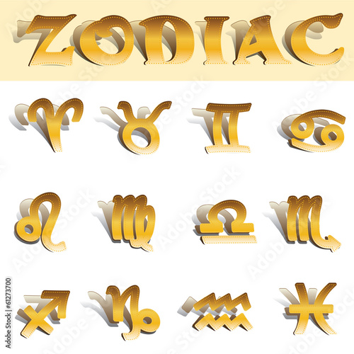 zodiac gold symbols