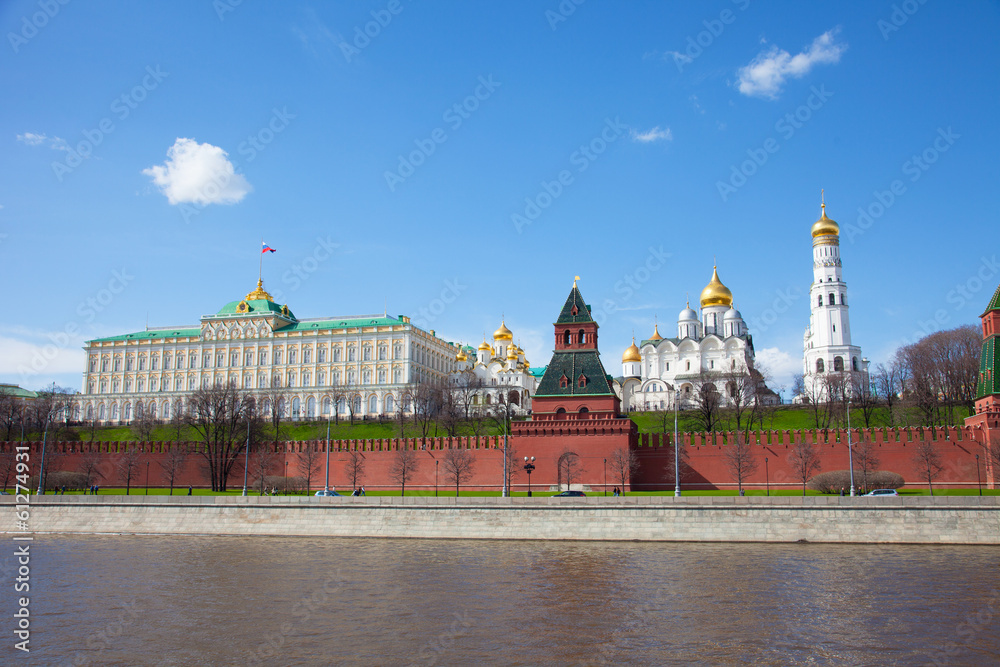 Russia, Moscow, type to the Moscow Kremlin and the river