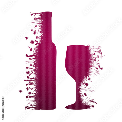Weinflasche mit Glas