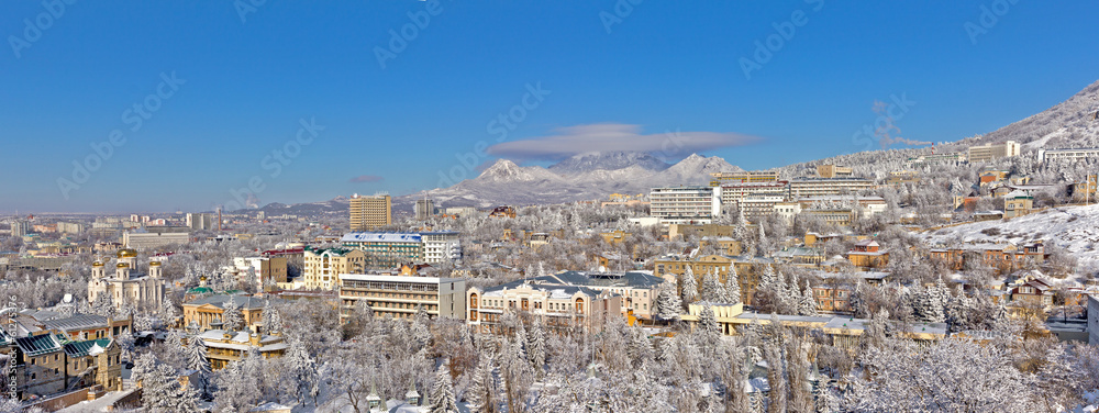 Panorama of winter Pyatigorsk.