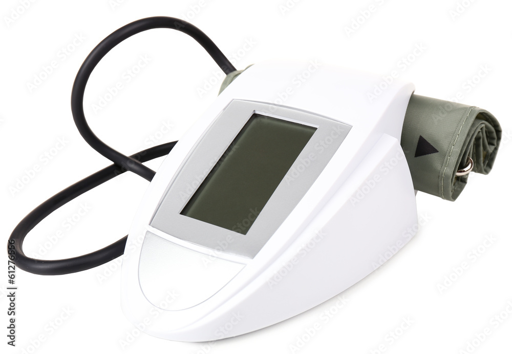 Blood pressure monitor isolated on white Blood pressure monitor isolated on white