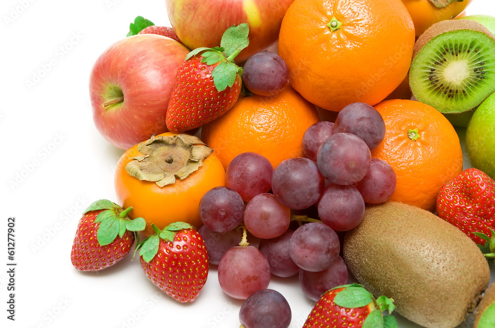 fresh fruit on a white background fresh fruit on a white background