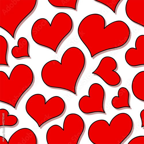 Valentine hearts. Seamless vector pattern.