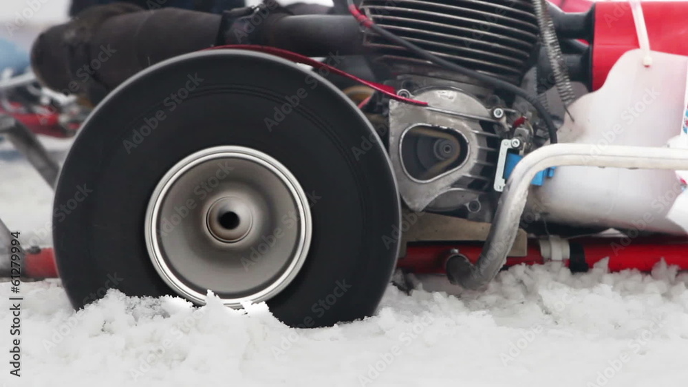Racing kart Wheelslip with loud engine sound