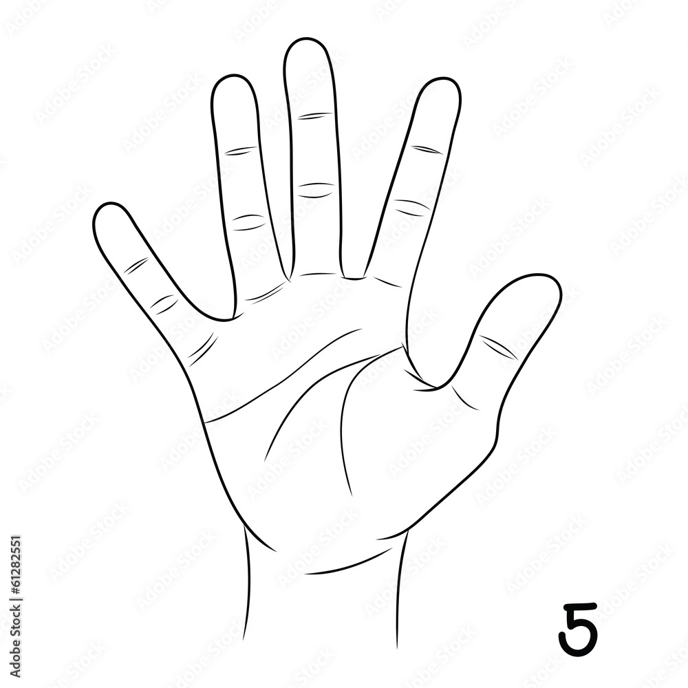 Obraz premium Sign language ,number 5