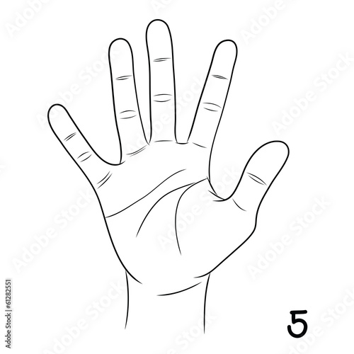 Sign language ,number 5