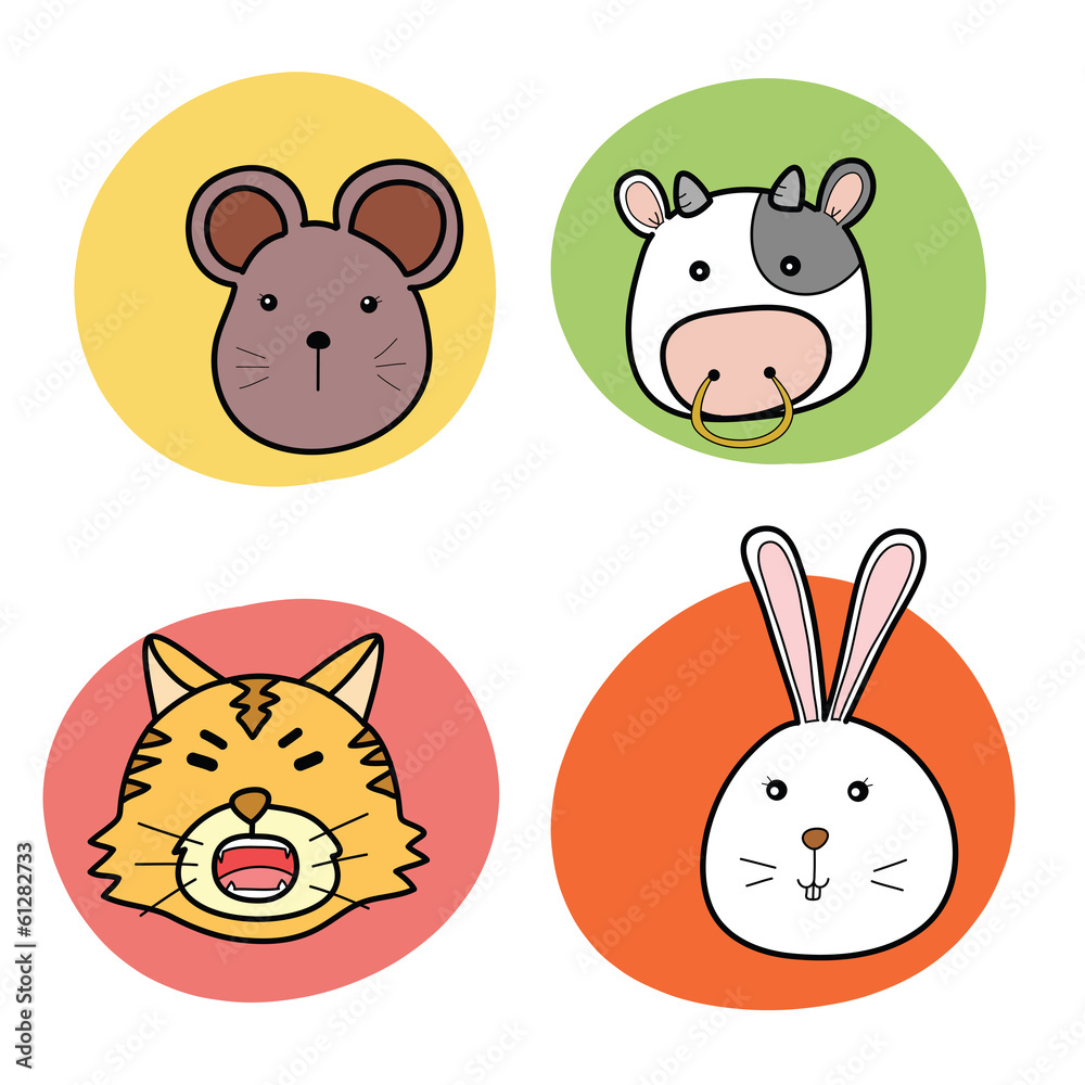 chinese horoscope animal set