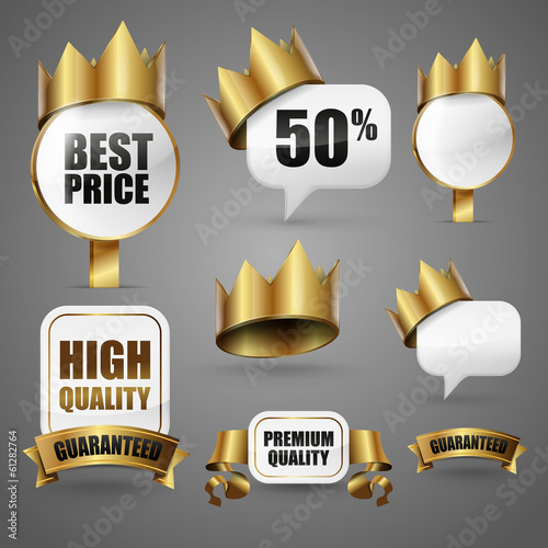 crown luxury ,label and badges emblems