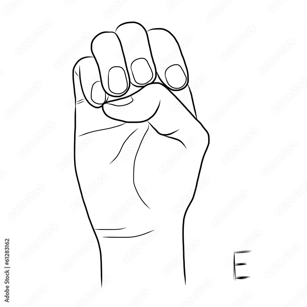 Sign language and the alphabet,The Letter e Sign language and the alphabet,The Letter e