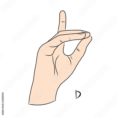 Sign language and the alphabet,The Letter d
