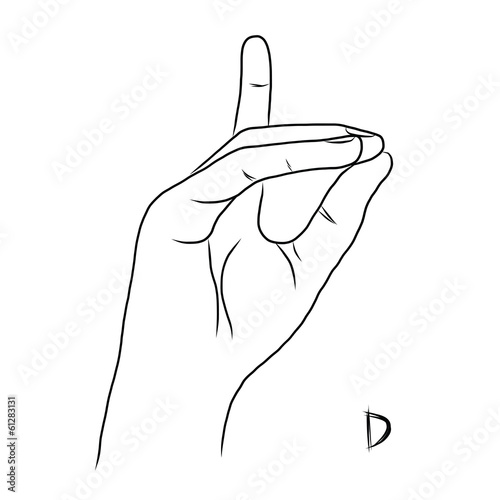 Sign language and the alphabet,The Letter d