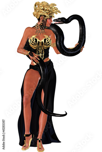 Photography Snake charmer, sexy. with python.