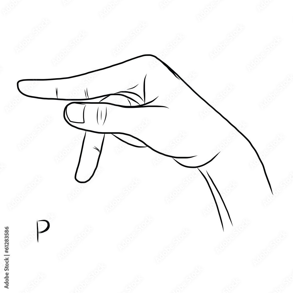Sign language and the alphabet,The Letter p Sign language and the alphabet,The Letter p