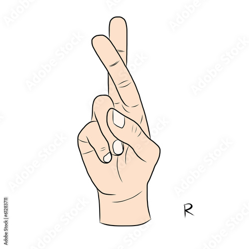 Sign language and the alphabet,The Letter r