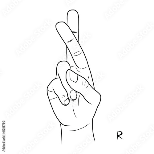 Sign language and the alphabet,The Letter r