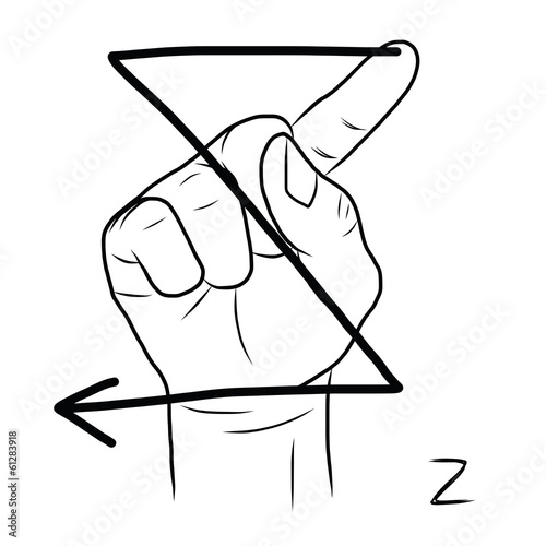 Sign language and the alphabet,The Letter z