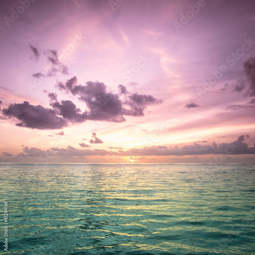 Tropical blue sea water in Maldives