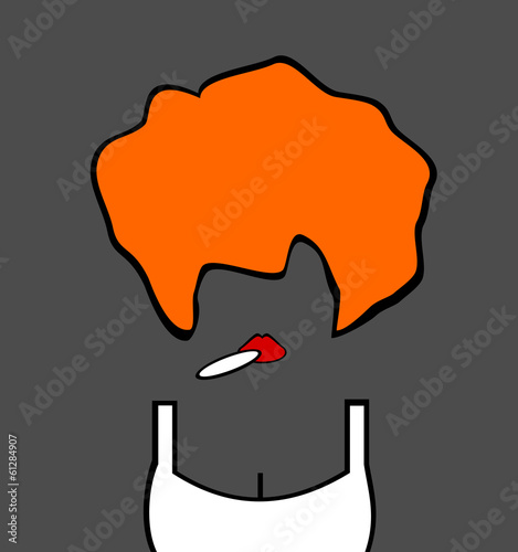 woman with orange hair smoking marijuana
