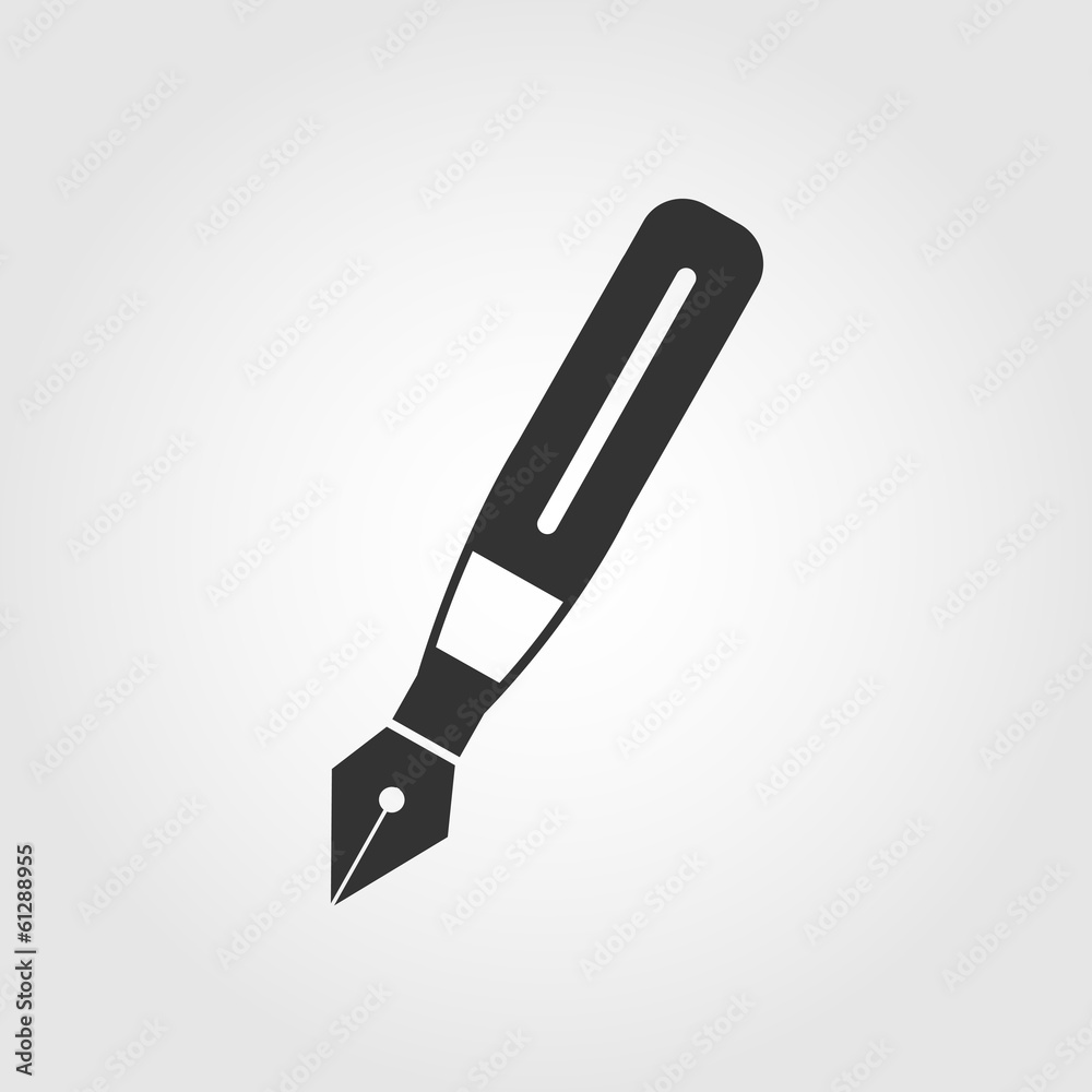 Fountain pen icon, flat design Fountain pen icon, flat design