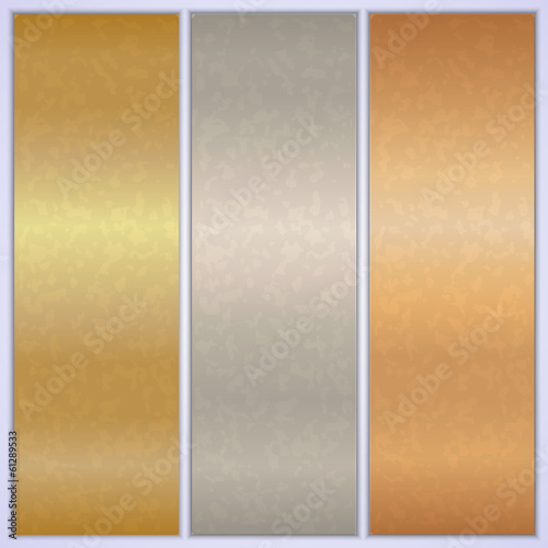 Vector metallic texture banner templates