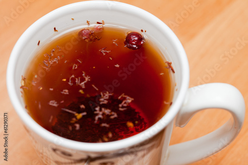 cup of herbal or fruit tea, hot beverage