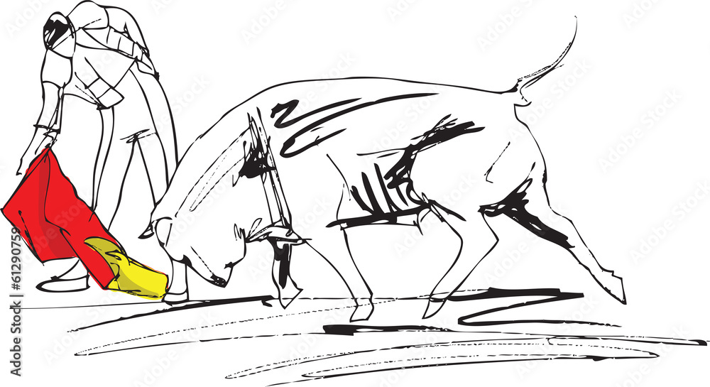 Obraz premium bullfight illustration