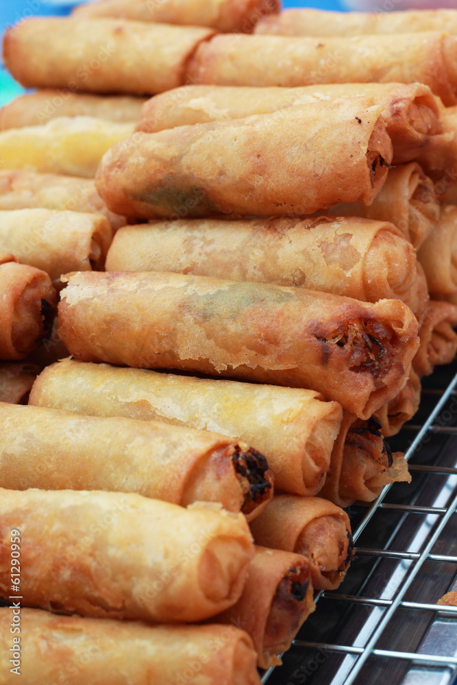 Fried spring rolls in the market Fried spring rolls in the market
