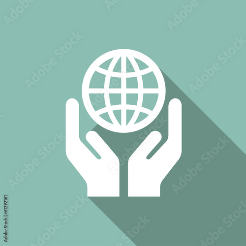 Ecology Flat Icon with shadow. Vector EPS 10.