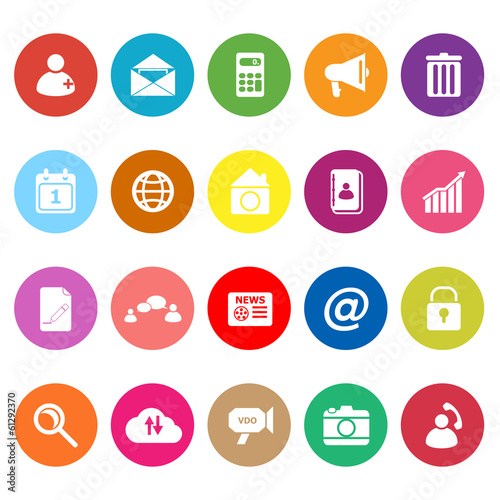 Mobile phone flat icons on white background