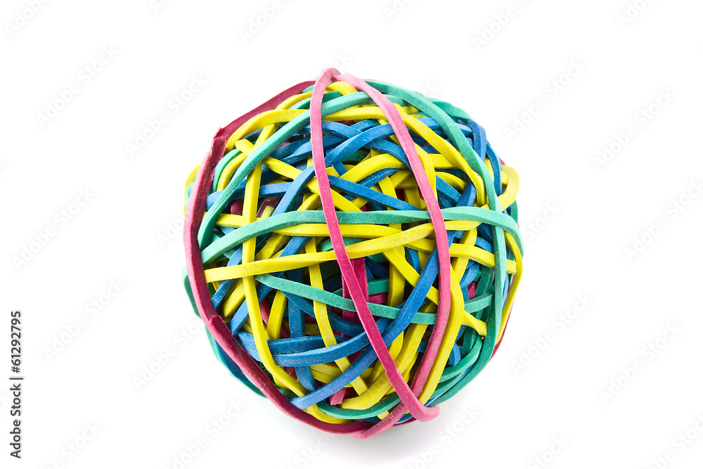 Elastic rubber band on white Elastic rubber band on white