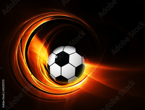 burning football soccer ball