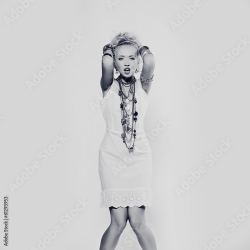 Pretty girl with bijouterie. Fashion photo