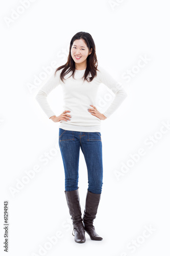 Young Asian woman full shot