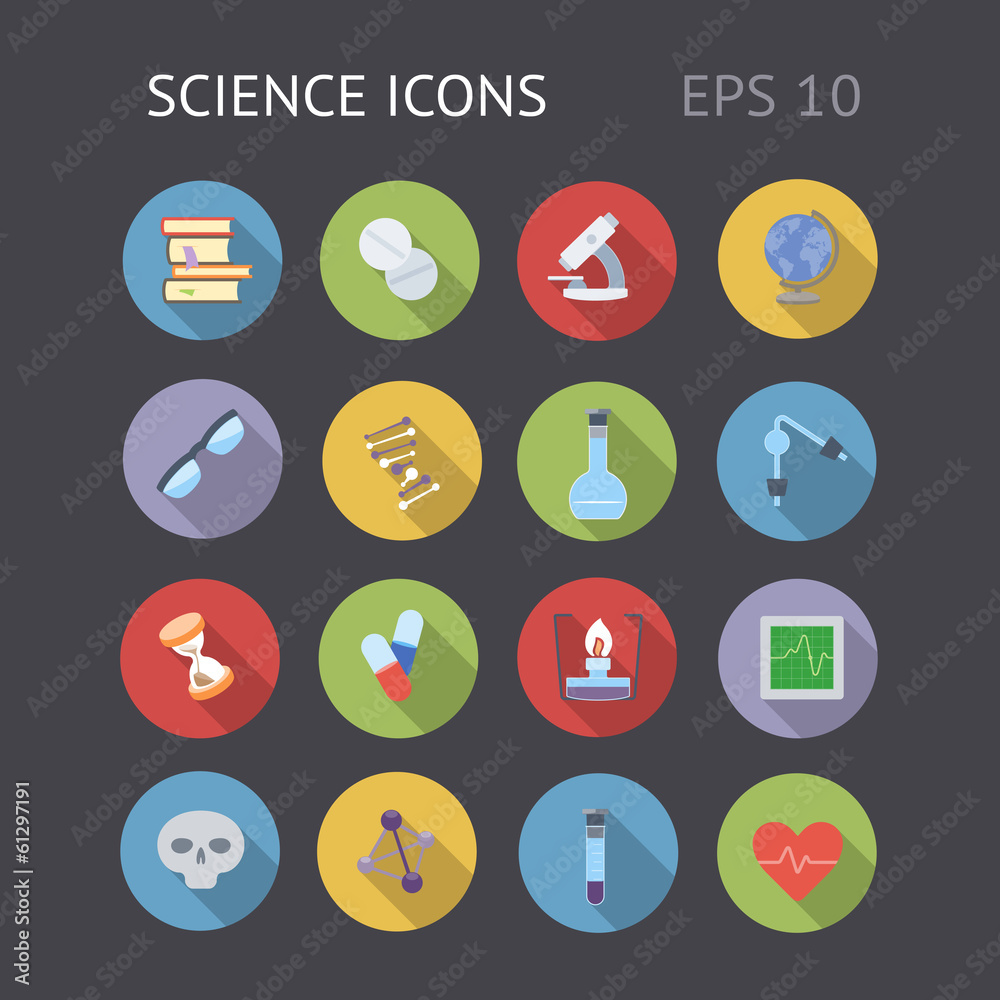 Flat Icons For Science Flat Icons For Science