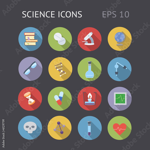 Flat Icons For Science