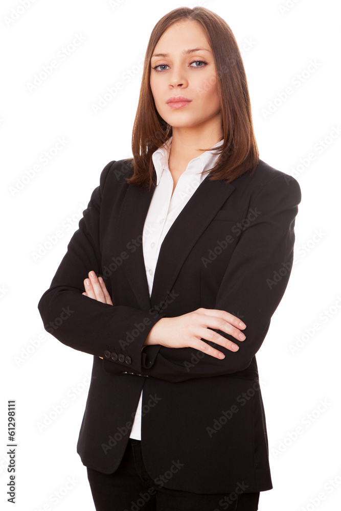 Young businesswoman on white background Young businesswoman on white background