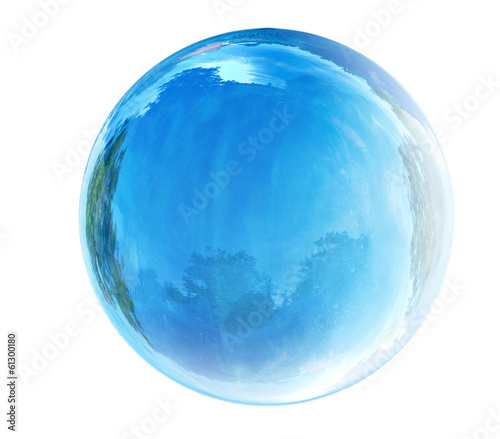 blue glass bubble