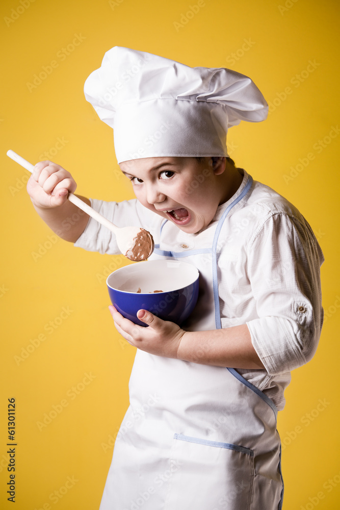 Little boy chef in uniform Little boy chef in uniform