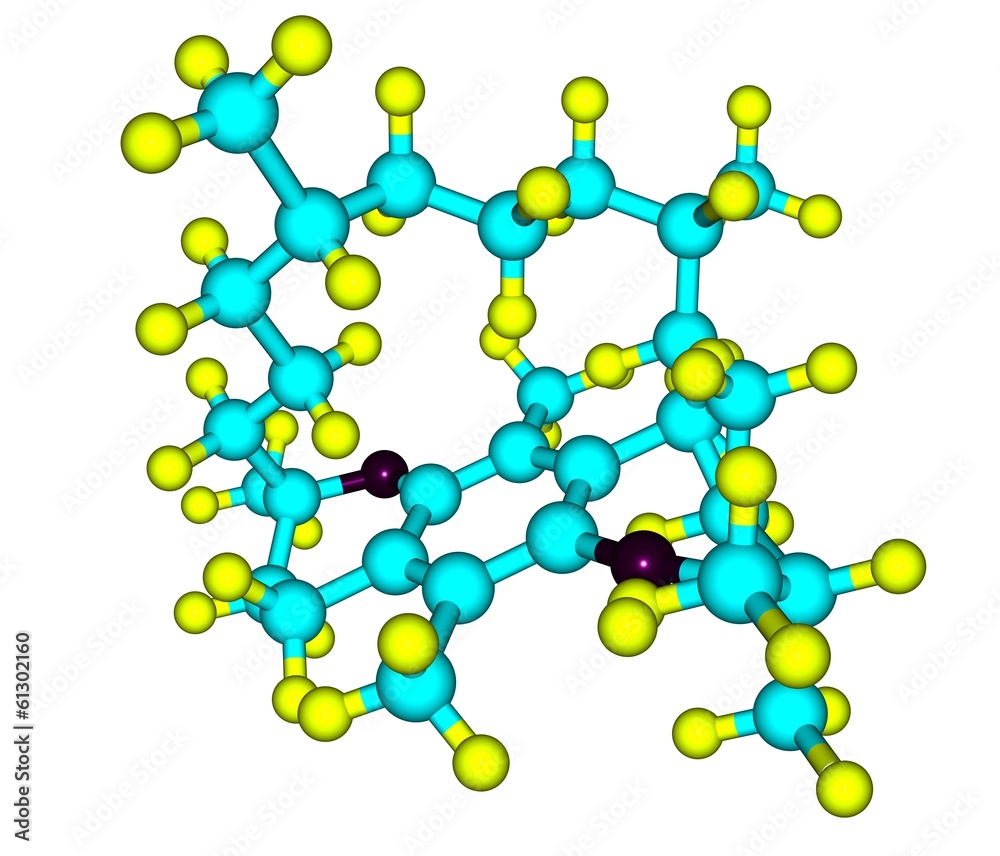 Tocopherol (vitamin E) molecular structure on white background Tocopherol (vitamin E) molecular structure on white background