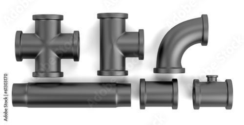 realistic 3d render of pipes photo