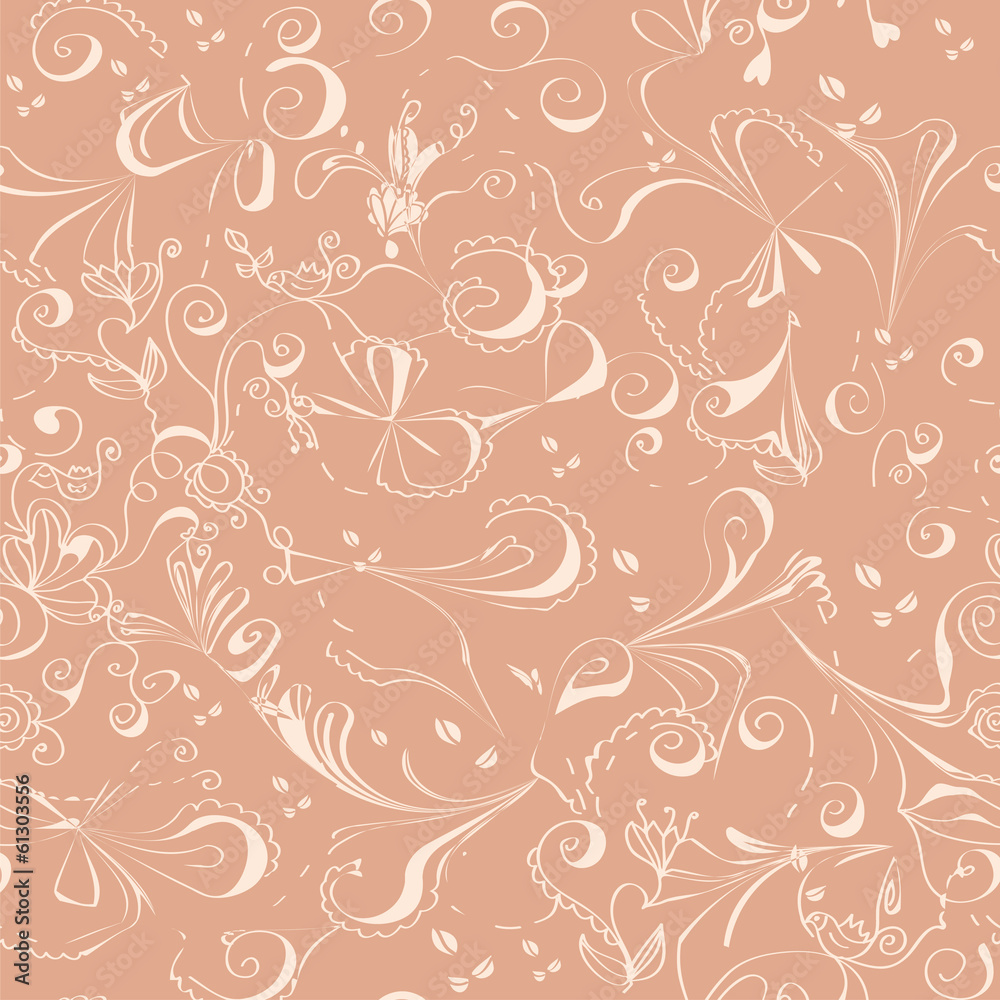 Floral abstract tenders seamless pattern