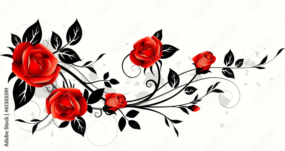 Roses decorative - obrazy, fototapety, plakaty 