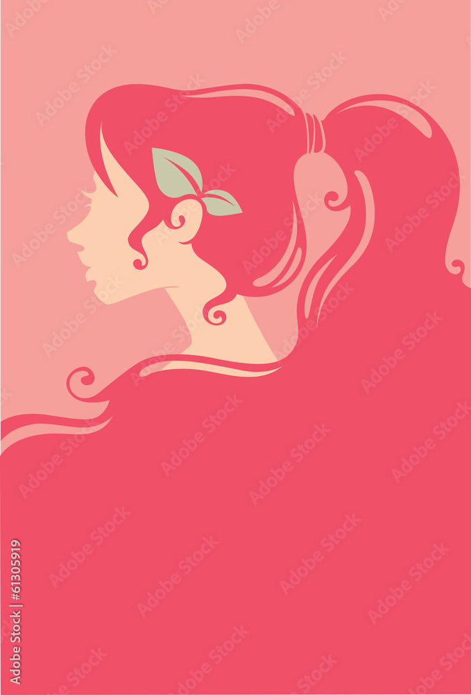 perfect hair and natural beauty, vector background