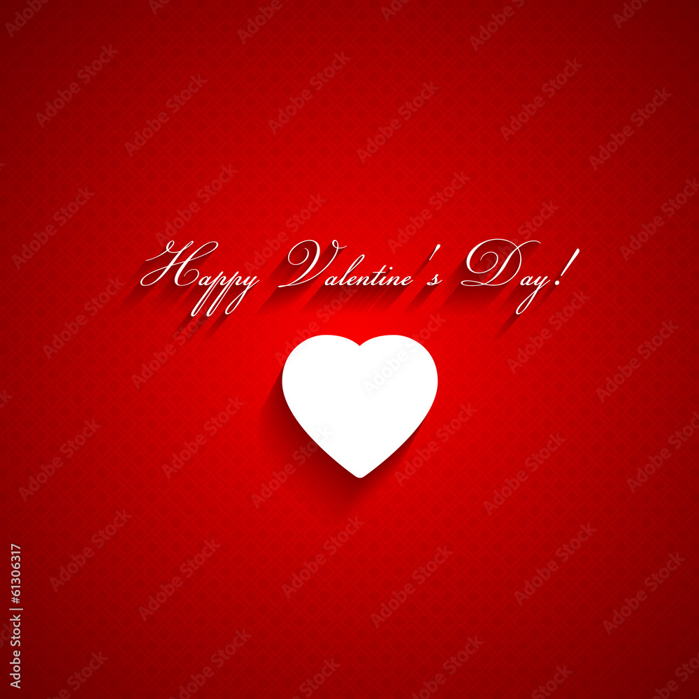 Valentines day red background with white heart Valentines day red background with white heart