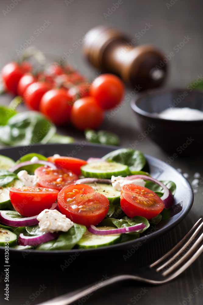 salad with tomatoes cucumber and goat cheese salad with tomatoes cucumber and goat cheese