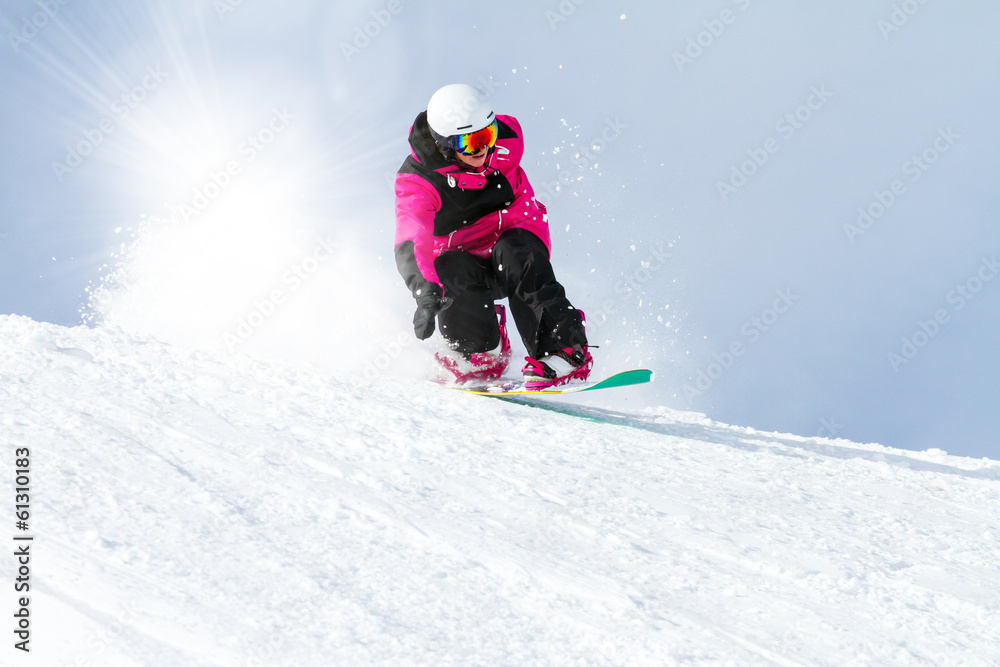 teenager con snowboard