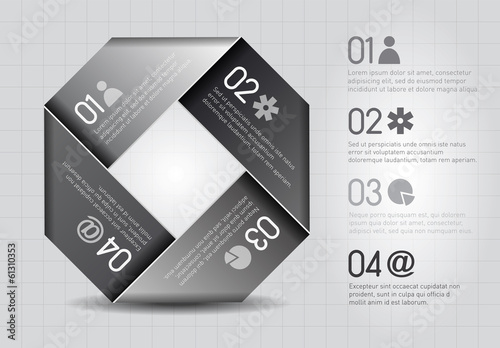 One two free four - vector options in grey